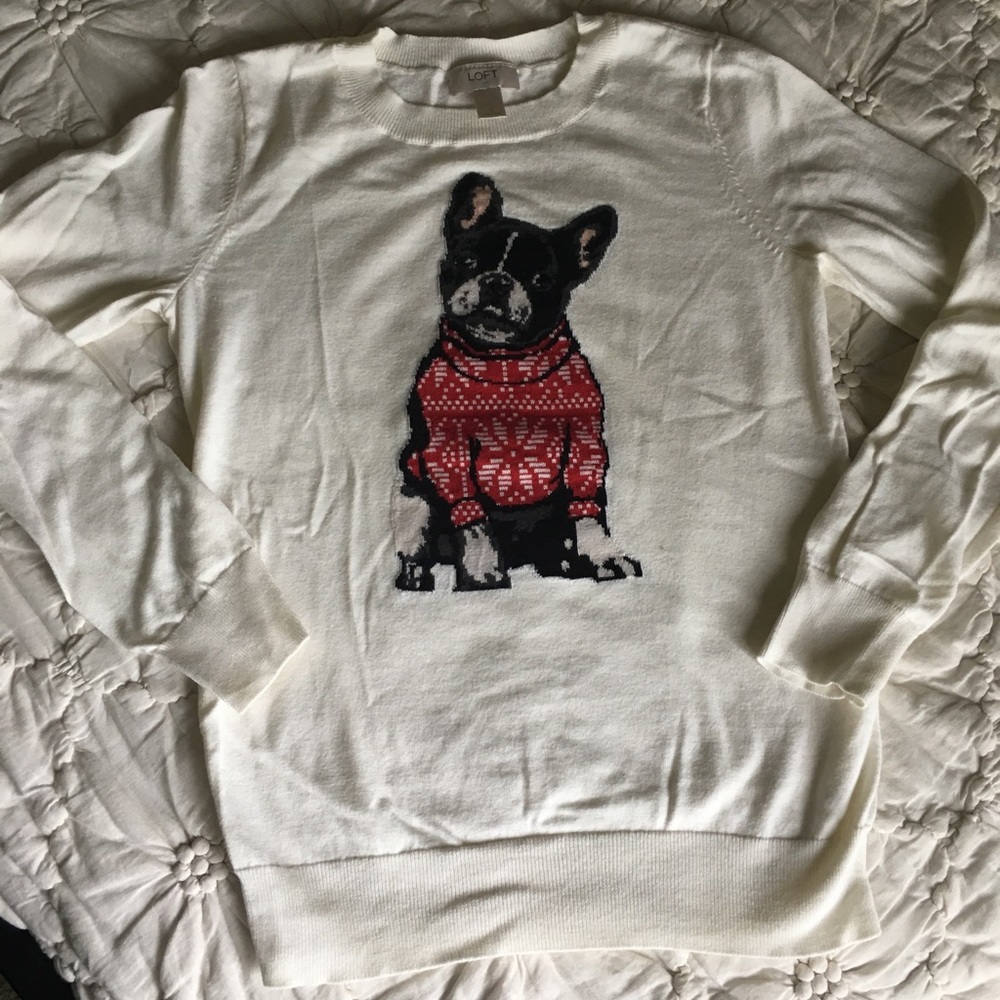 Frenchie Boston Terrier sweater by Loft